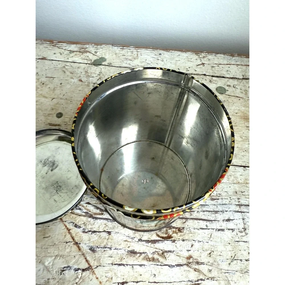 Vintage Cherrydale Farms Cashew Butter Crunch Tin Floral Cookie Storage Canister